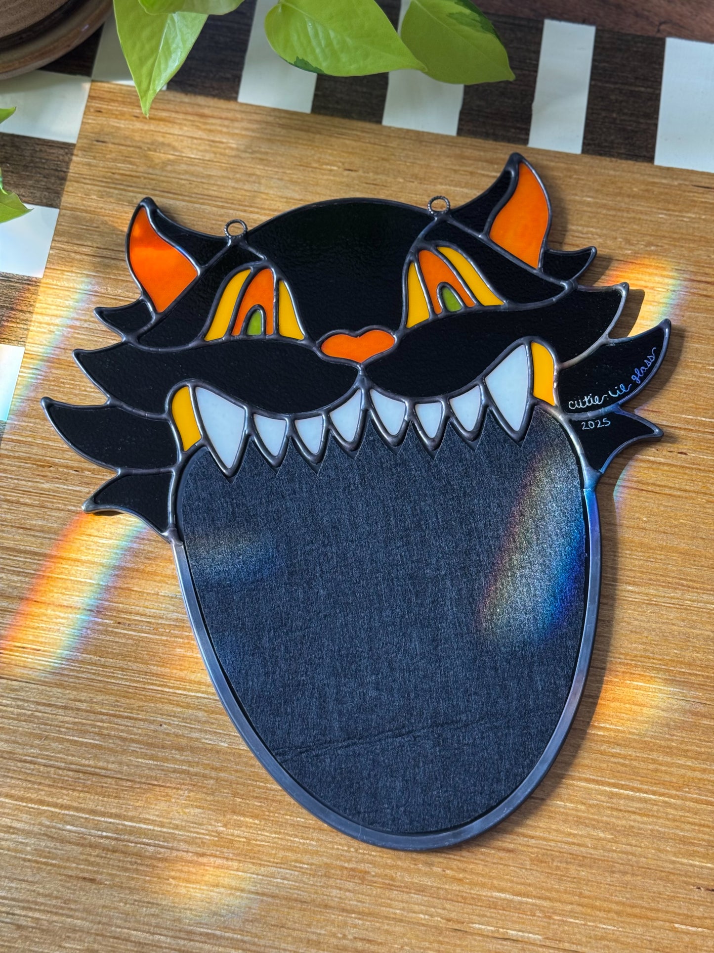 Vintage Halloween Black Cat Mirror