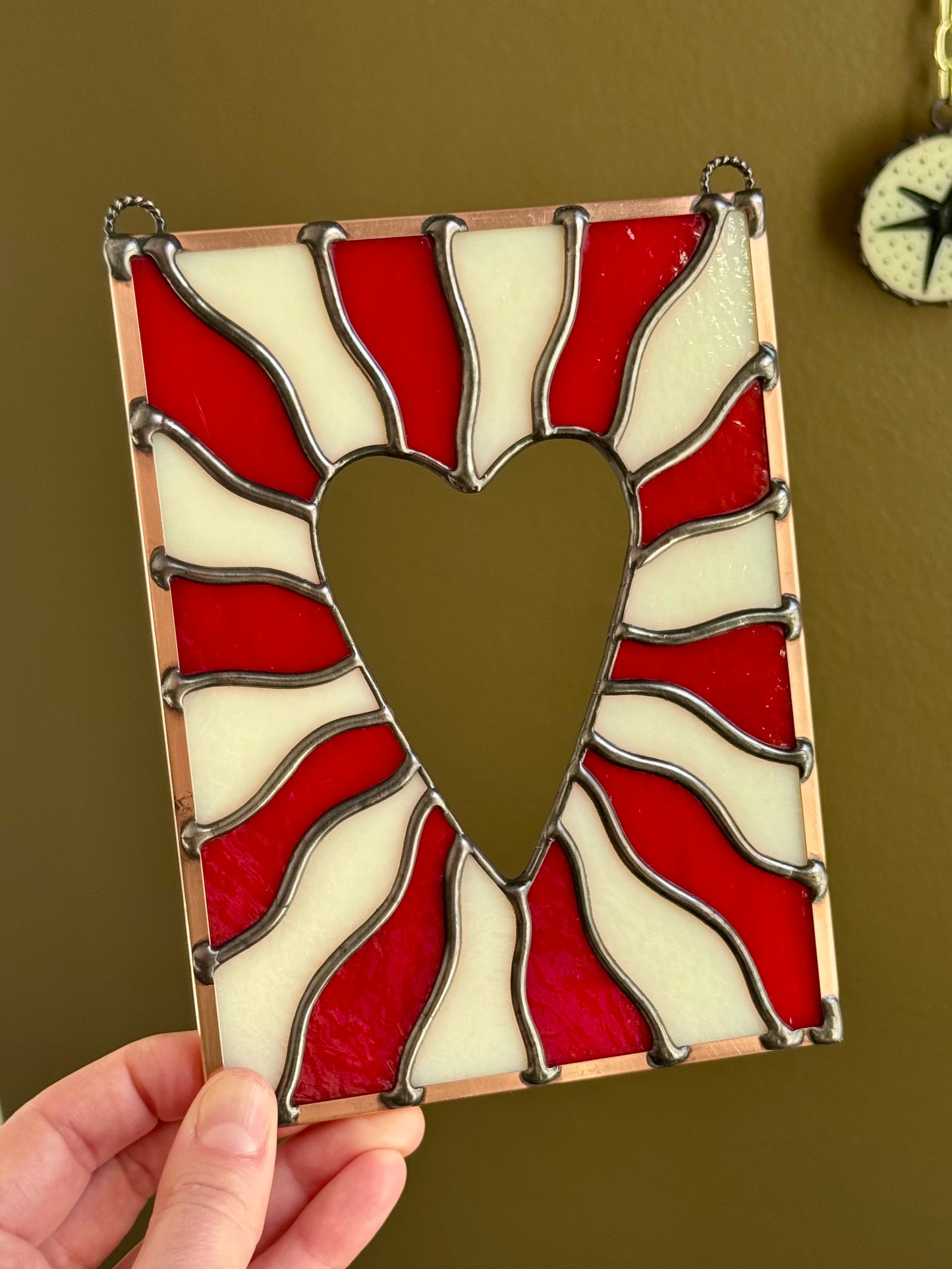 Opalescent Heart Burst Suncatchers