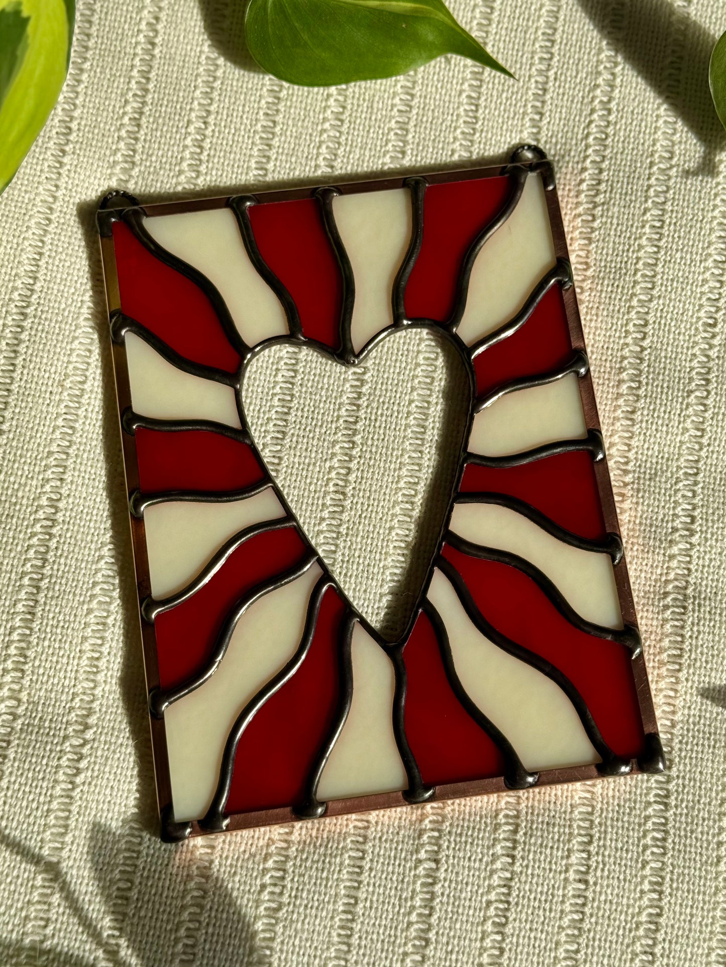 Opalescent Heart Burst Suncatchers