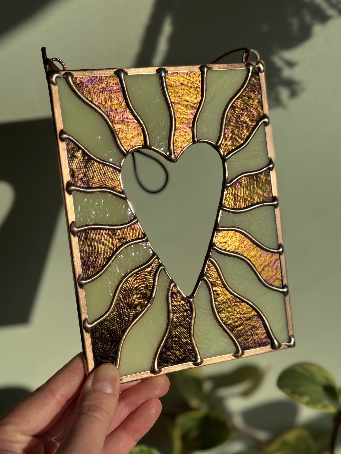 Opalescent Heart Burst Suncatchers