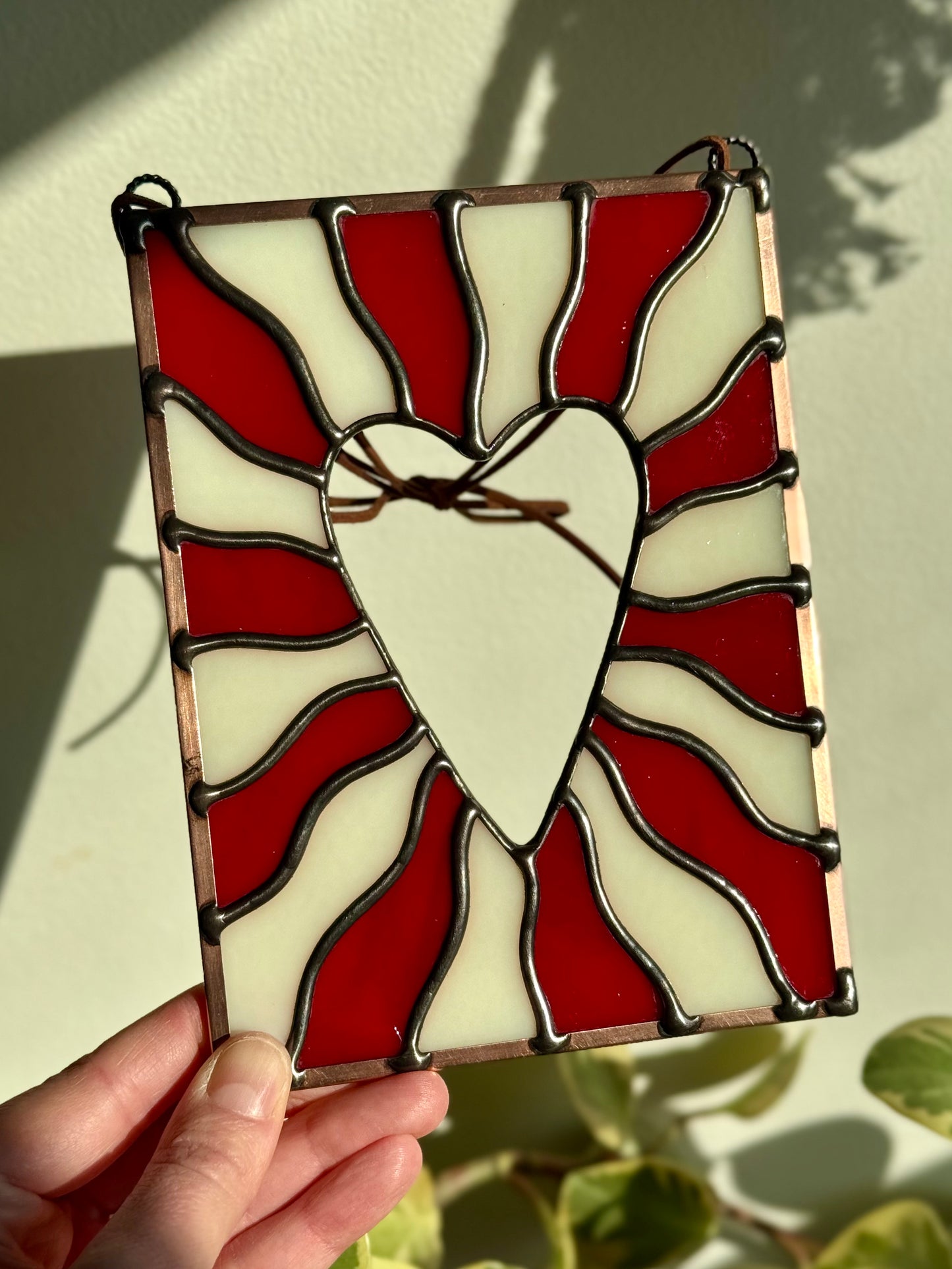 Opalescent Heart Burst Suncatchers