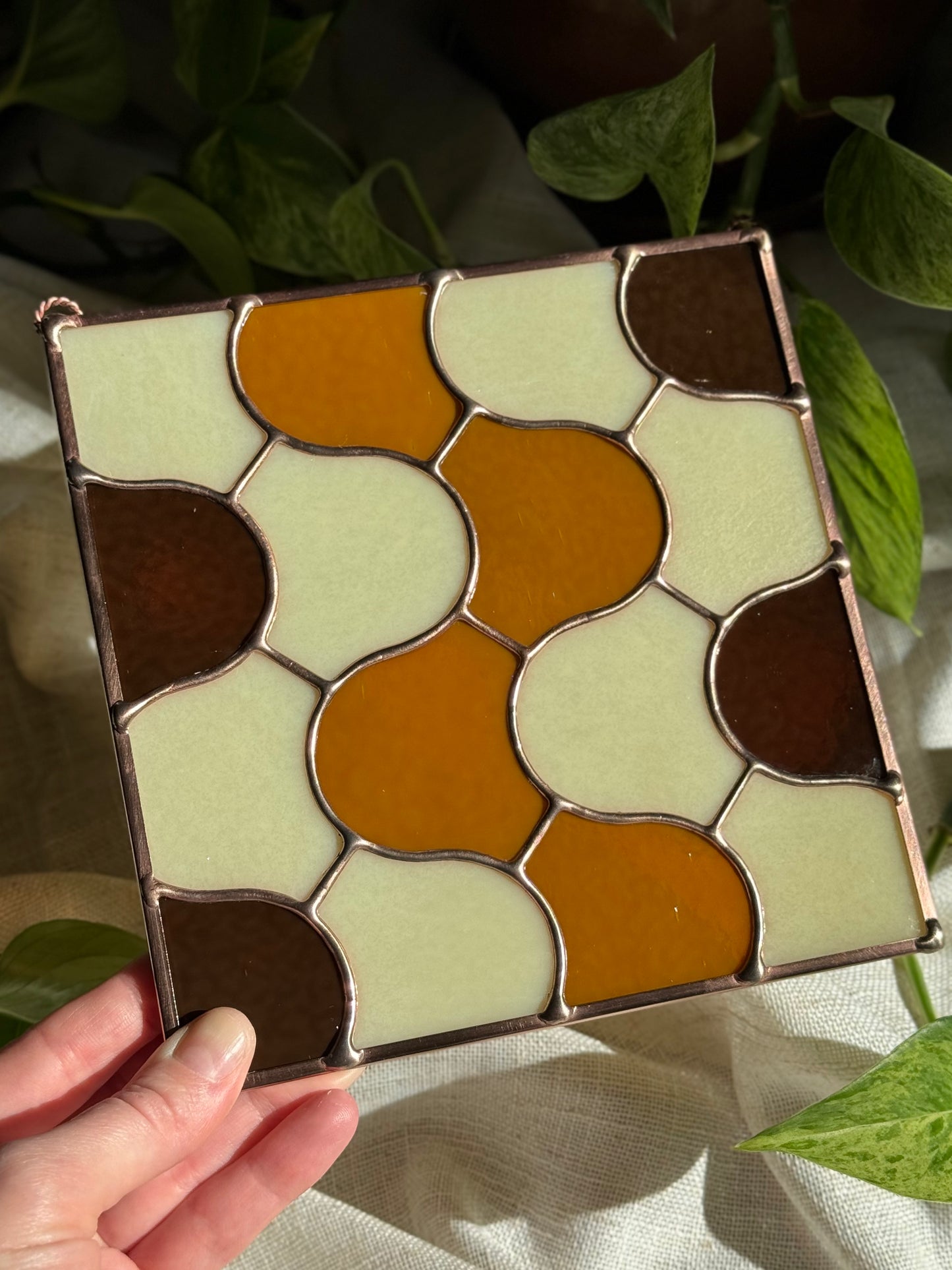 Brown Retro Tiled Panel