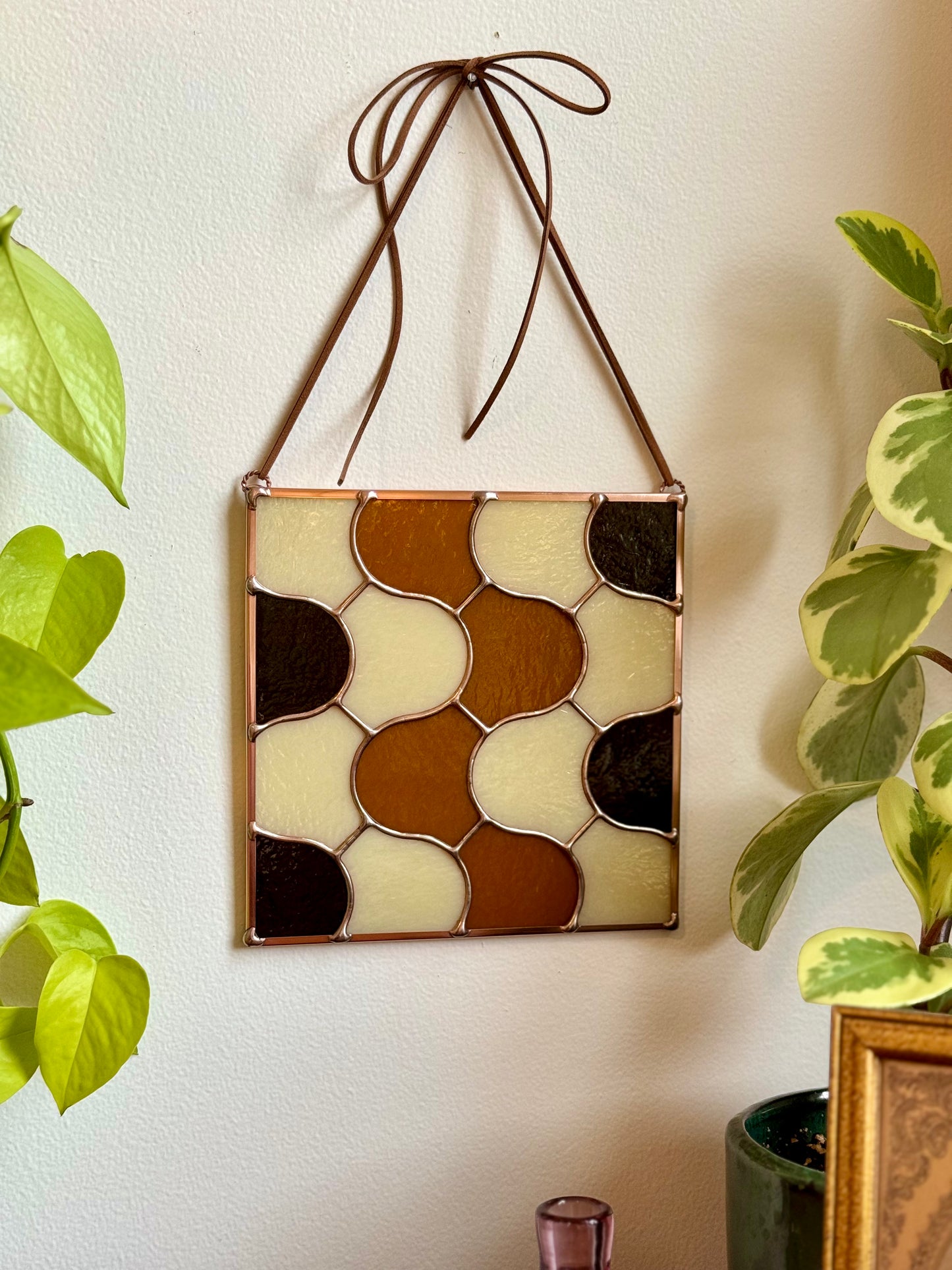 Brown Retro Tiled Panel