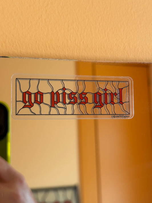Clear Go Piss Girl Sticker