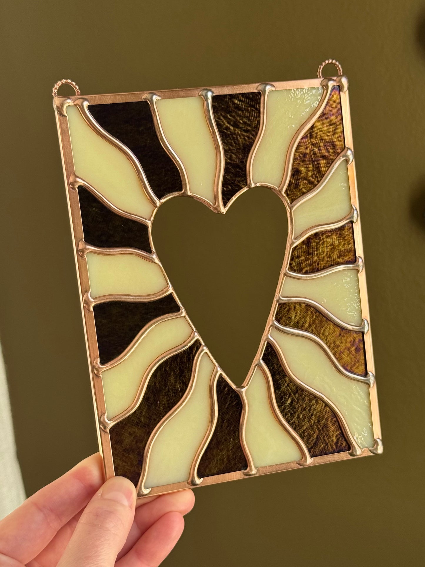 Opalescent Heart Burst Suncatchers