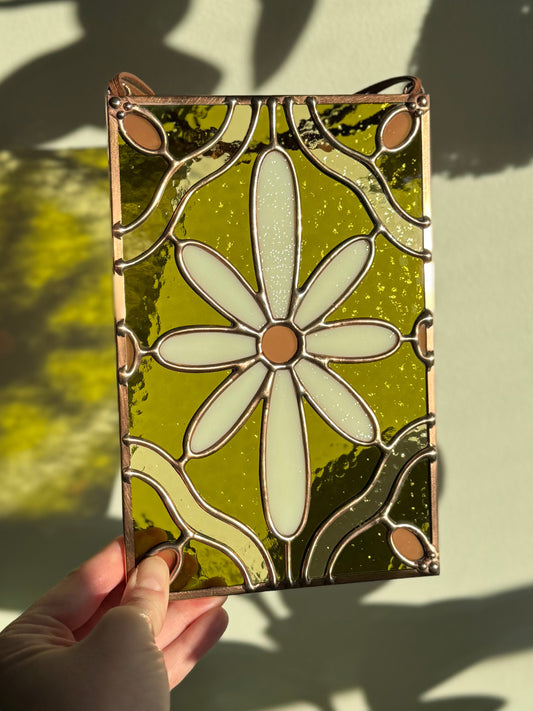 Transparent Green Flower Panel