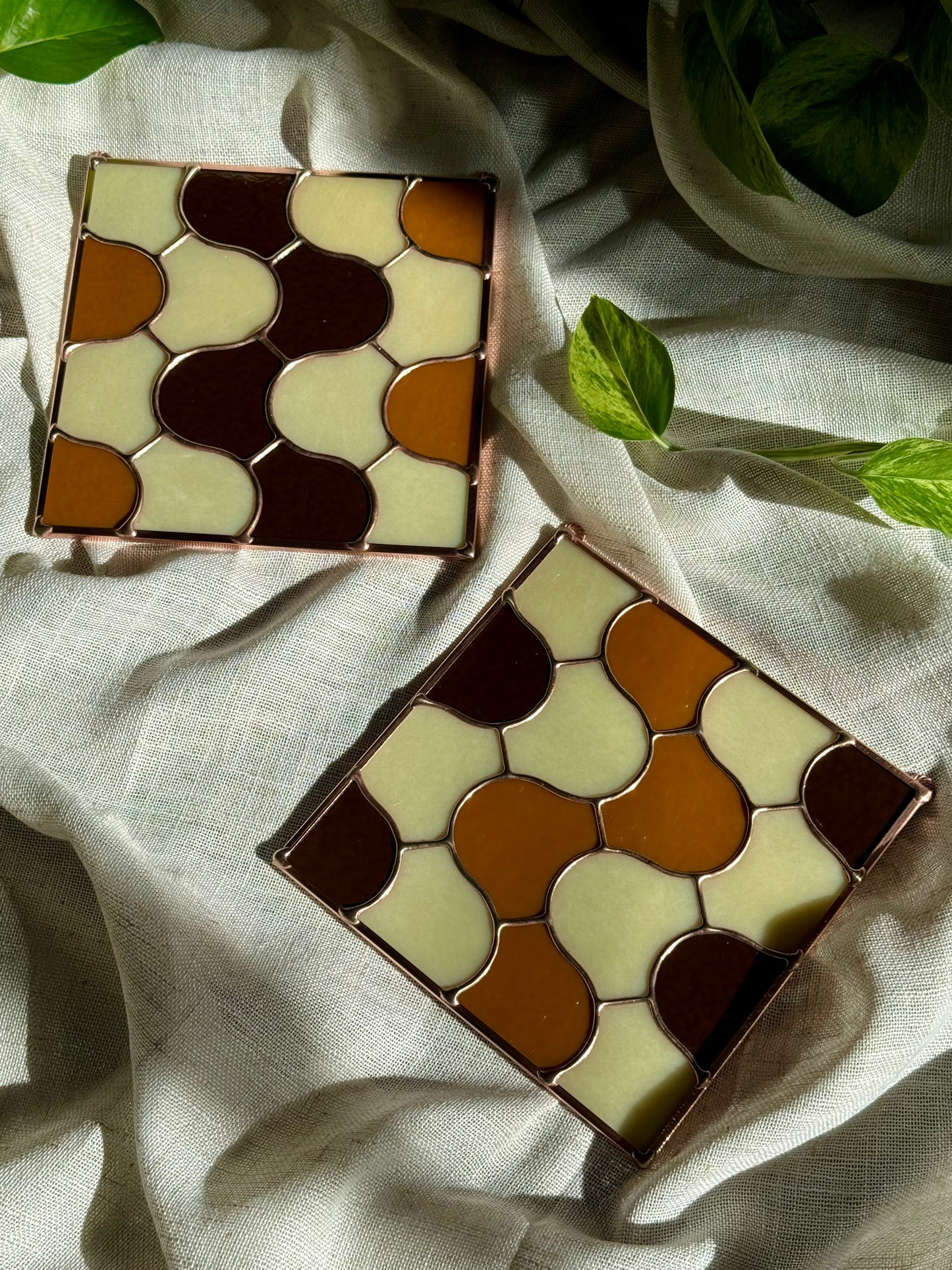 Brown Retro Tiled Panel
