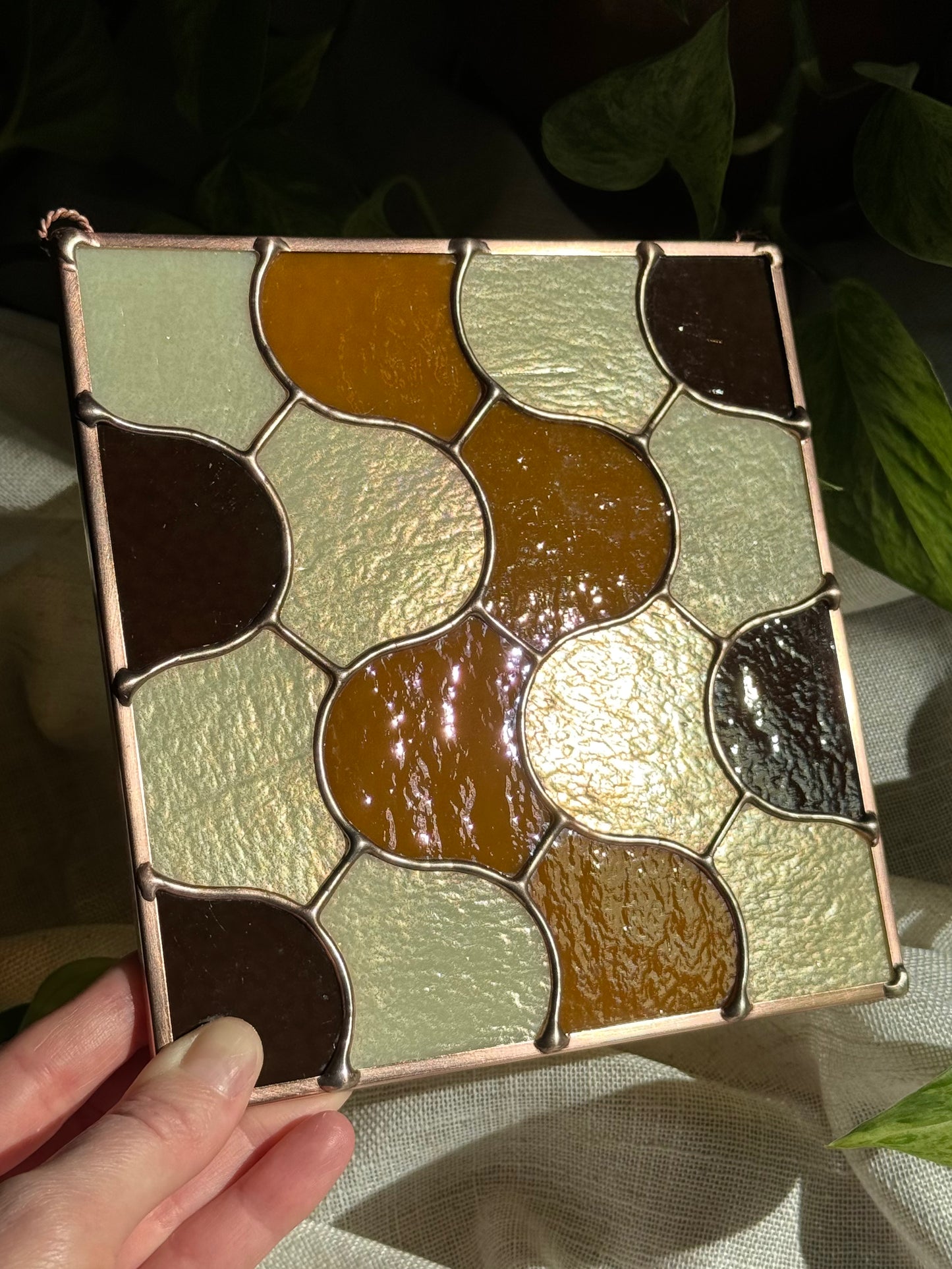 Brown Retro Tiled Panel