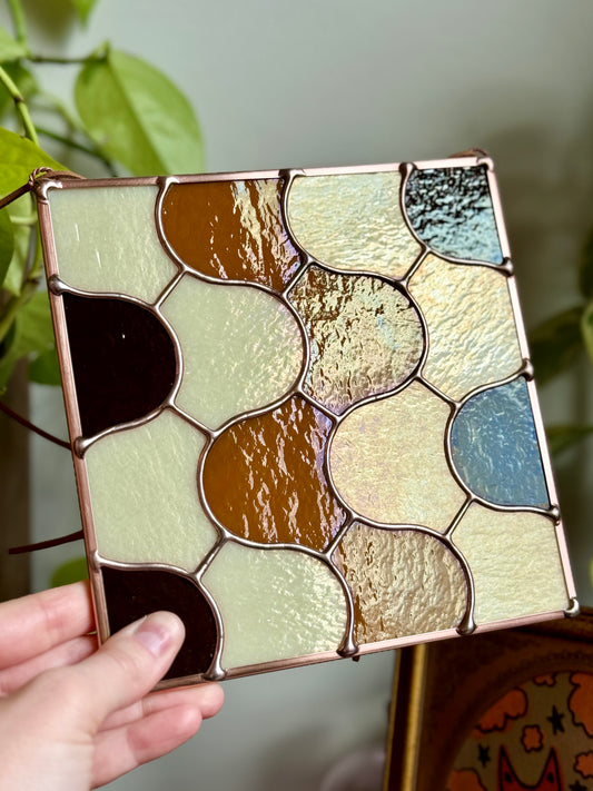 Brown Retro Tiled Panel