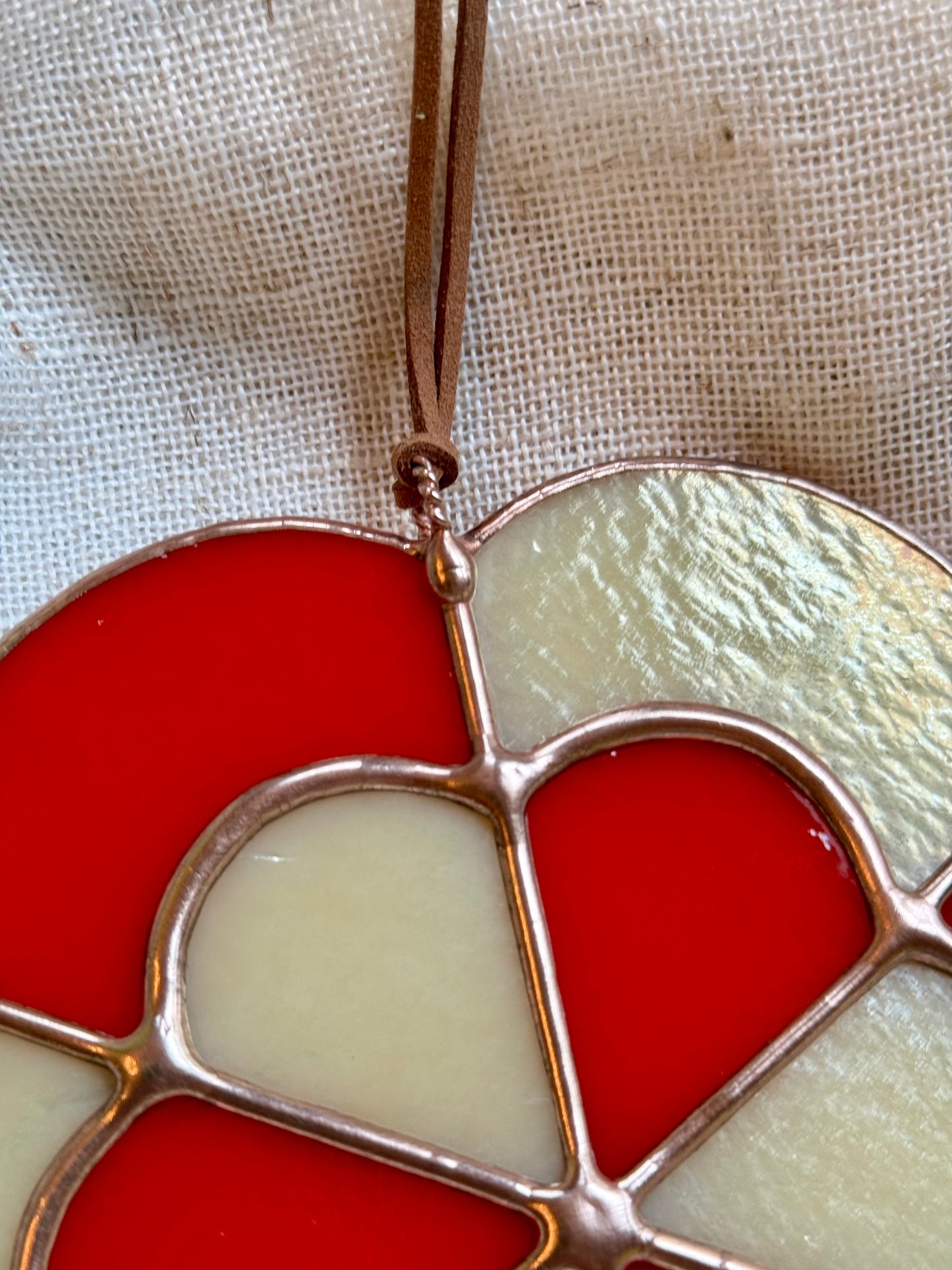 Tomato Red and Vanilla Folk Flower